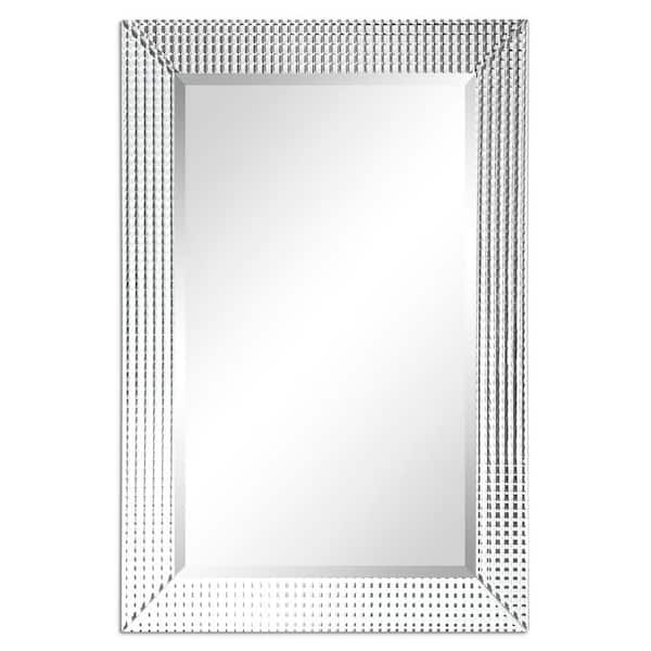 Empire Art Direct Medium Rectangle Clear Beveled Glass Modern Mirror 