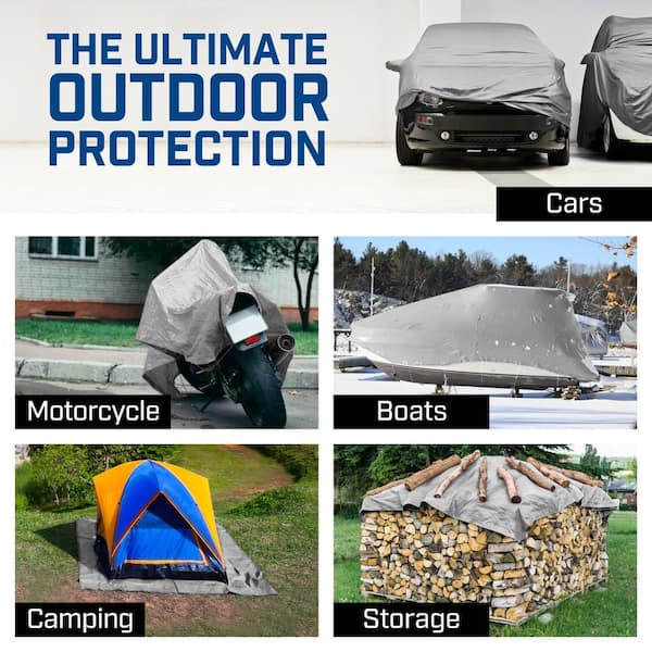 Heavy Duty WHITE Tarp Poly Tarpaulin Canopy Tent Shelter Car Multi-Purpose 10Mil 