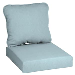 24 in. x 24 in. CushionGuard Two Piece Deep Seating Outdoor Lounge Chair Cushion in Surf