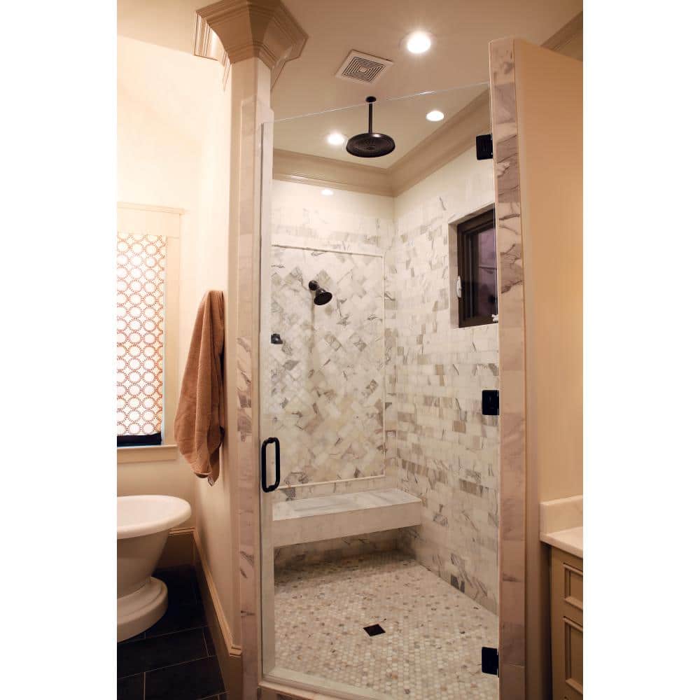 Halo 6" White Glass LED Shower Trim with Frosted Lens
