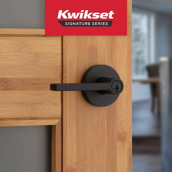 Kwikset Halifax Matte Black Keyed Entry Round Door Handle