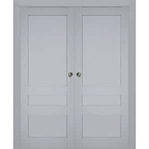 Sartodoors Assembly Required 84 in. x 96 in. 2-Panel Matte Grey ...