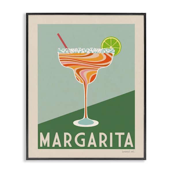 Stupell Industries Retro Swirled Margarita by Danhui Nai Black Framed Food Giclee Art Print 14 in. x 11 in.