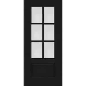 Regency 36 in. x 80 in. Universal Handing 3/4-6 Lite Clear Glass Onyx Stain Mahogany Fiberglass Front Door Slab