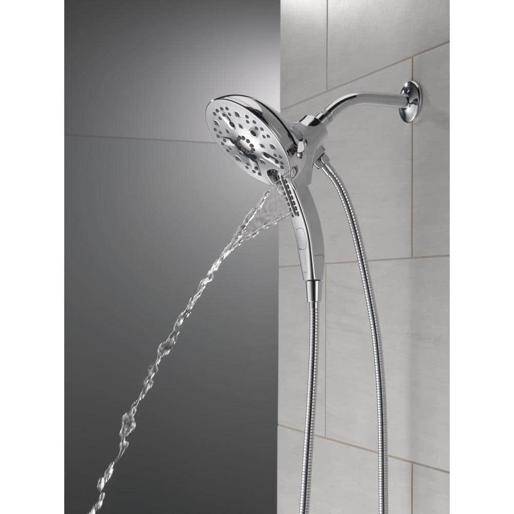 Chrome Dual Handheld Rain Shower Head with Magnetic Docking