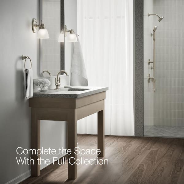 KOHLER Capilano Monoblock 4 in. Centerset 2-Handle Bathroom Faucet in Vibrant Brushed Nickel