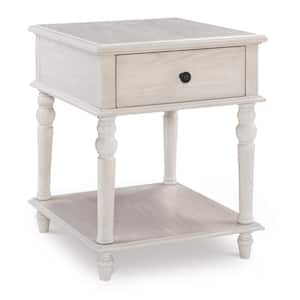 Powell 26 in. Mahan White Side Table White
