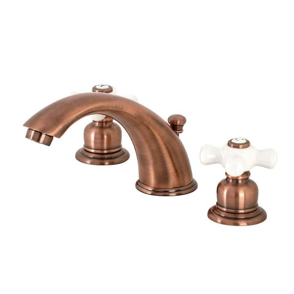 Kingston Brass Magellan 8 in. Widespread 2-Handle Bathroom Faucet in Antique Copper