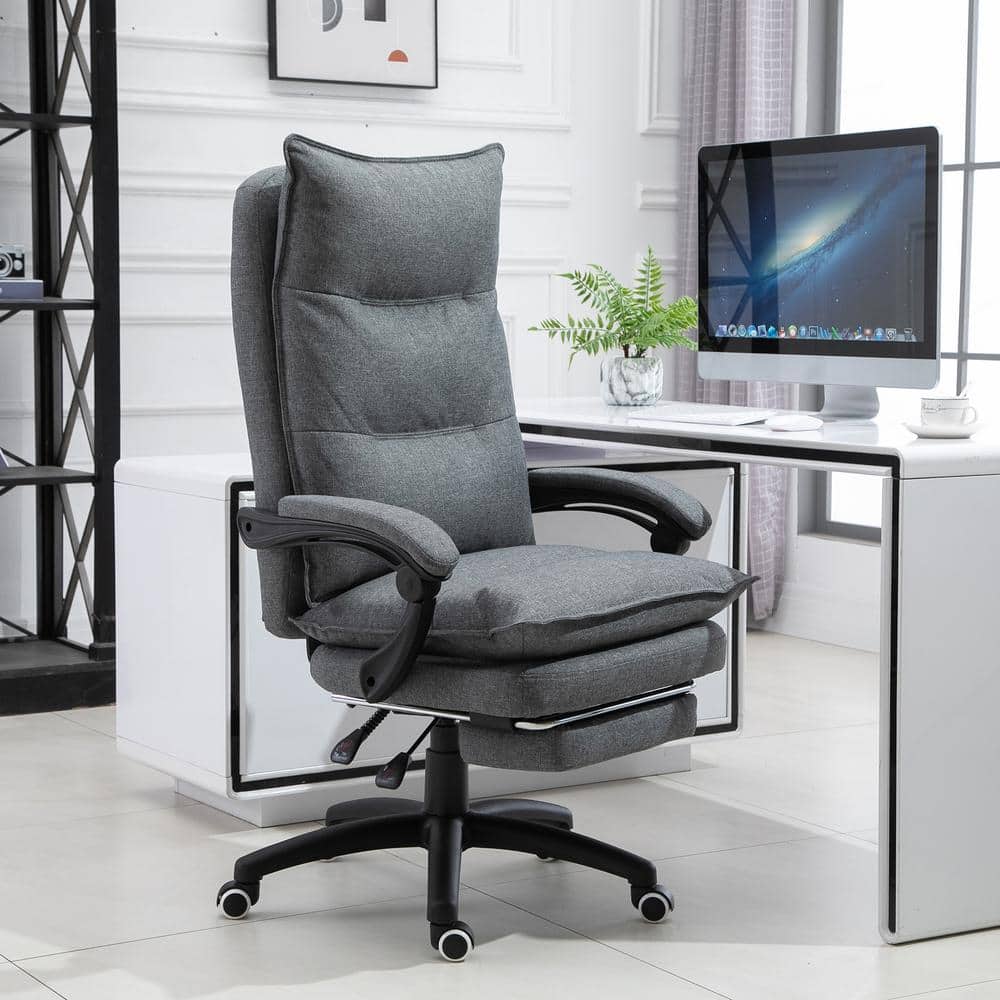 Gray High Back Swivel Executive Fabric Office Chair