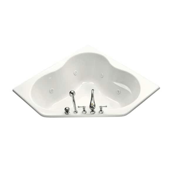 KOHLER 5454 Corner 4.5 ft. Acrylic Oval Drop-in Whirlpool in White