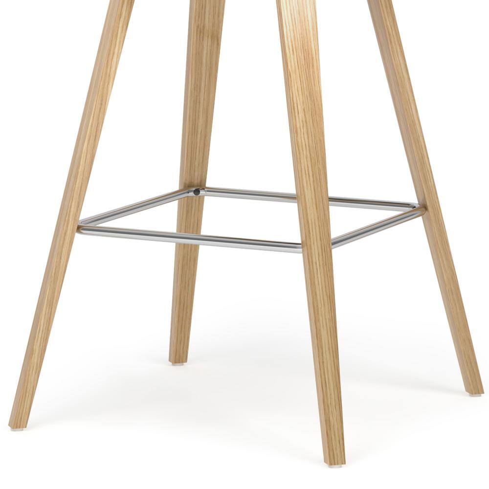 Stone Grey Leather and Wood Counter Height Stool Set