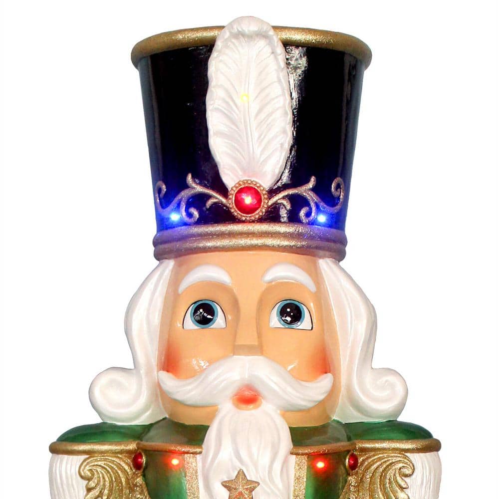 4.8-Ft Green and Red Resin Nutcracker with LED Lights and Music