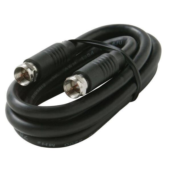 Steren 50 ft. F-F RG6/UL Coaxial Cable - Black