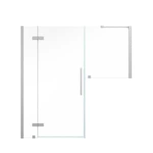 Tampa 80 1/16 in. W x in. H Pivot Frameless Door in SN with Buttress Panel