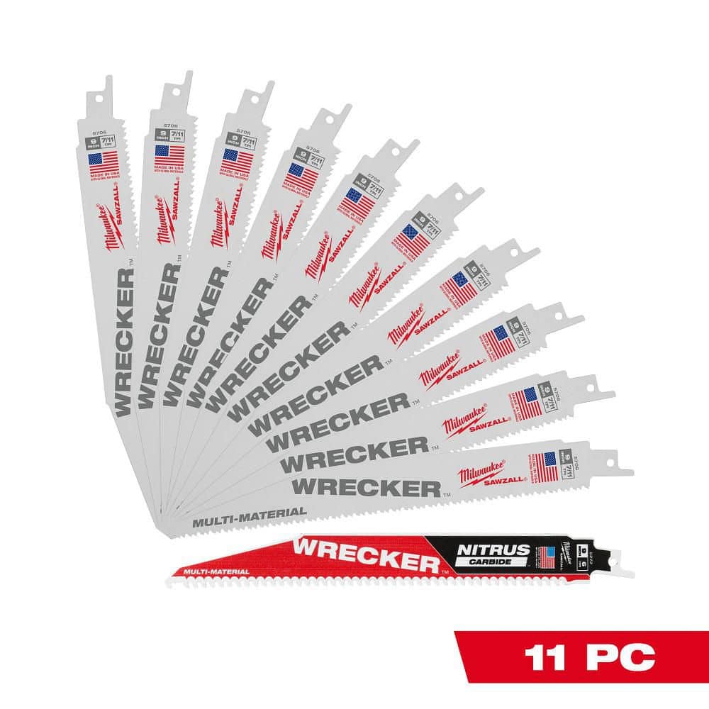 Milwaukee WRECKER 9in. 7-11 TPI Multi-Material Bi-Metal Sawzall