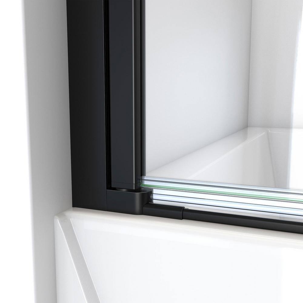 Aqua-Q Swing 72" Matte Black Frameless Shower Door