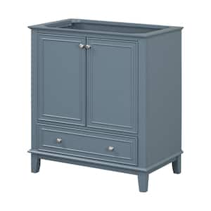 29.5 in. W Bath Vanity Cabinet without Top in Blue with Adjustable Shelf, Drawers, 2-Doors