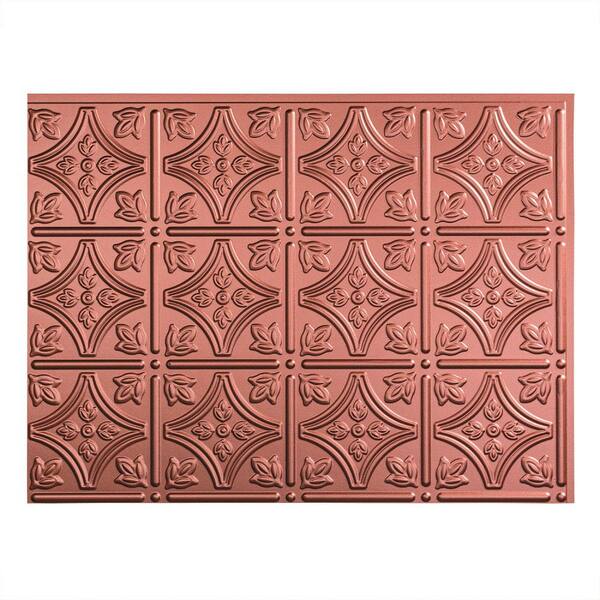 Fasade 18.25 in. x 24.25 in. Argent Copper Traditional Style # 1 PVC Decorative Backsplash Panel
