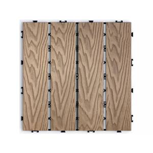 Tidoin Outdoor 1 ft. x 1 ft. Composite Deck Tile in Oak(11 Per Box)
