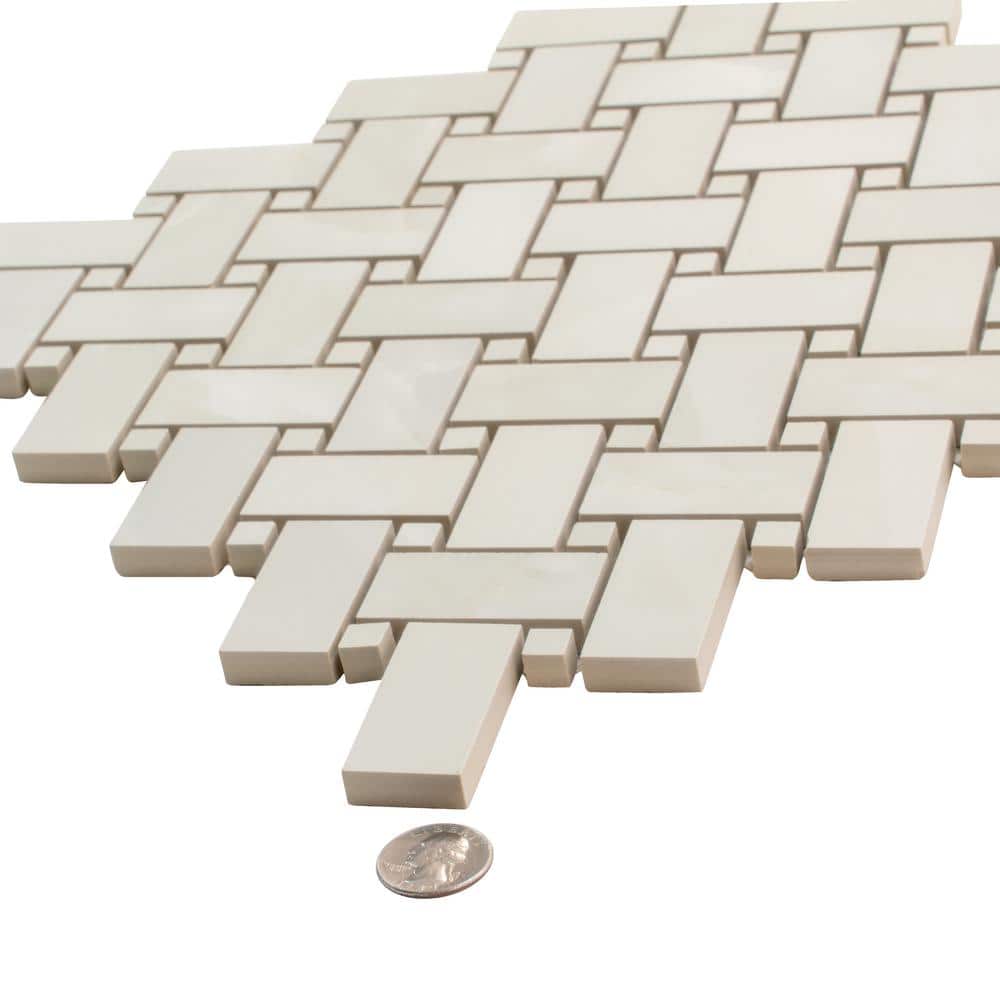 Splendor 11.81'' Matte White Porcelain Mosaic Tile Sheet