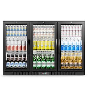 53 in 11.4 cu. ft. Back Bar Cooler with 3 Glass Swing Doors, LED Lighting, Counter Height Cooler Refrigerator in Black