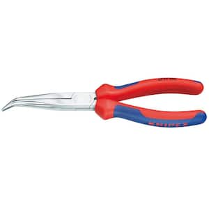 8 in. Angled Long Nose Pliers without Cutter with Comfort Grip