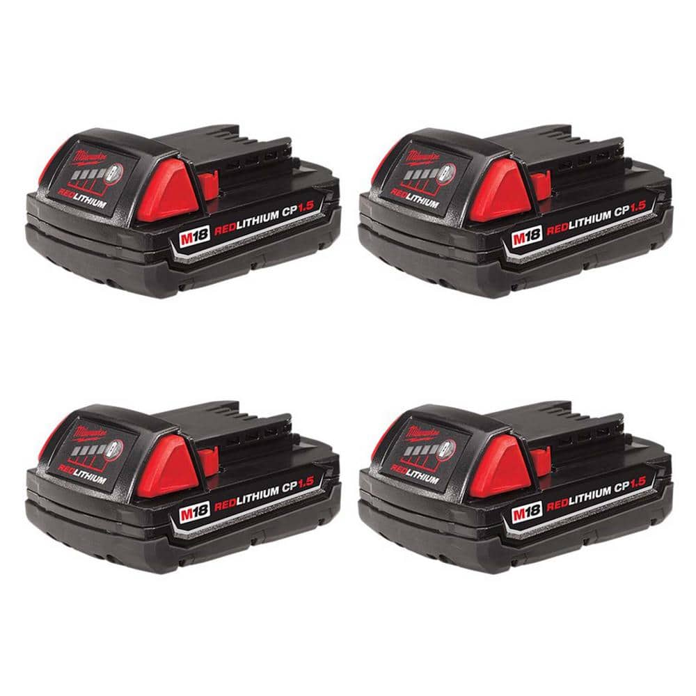 Milwaukee M18 18-Volt Lithium-Ion Compact Battery Pack 1.5Ah (4-Pack) 48-11-1811 Sansujyuku sansujyuku.com