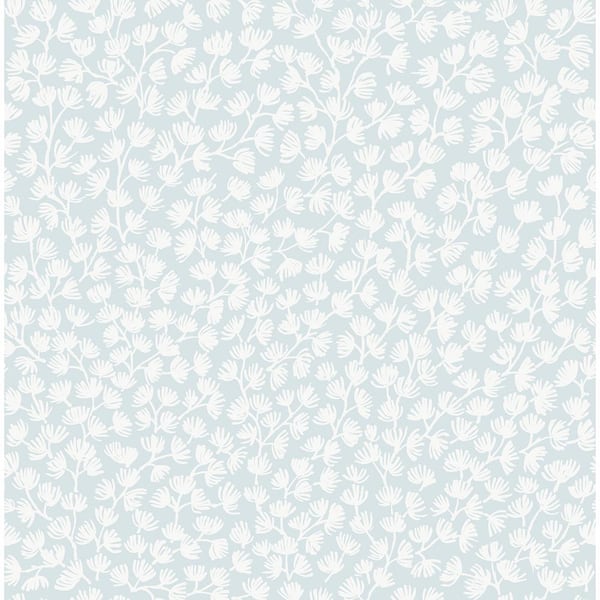 SOCIETY SOCIAL Blue Sea Fern Mist Peel and Stick Wallpaper
