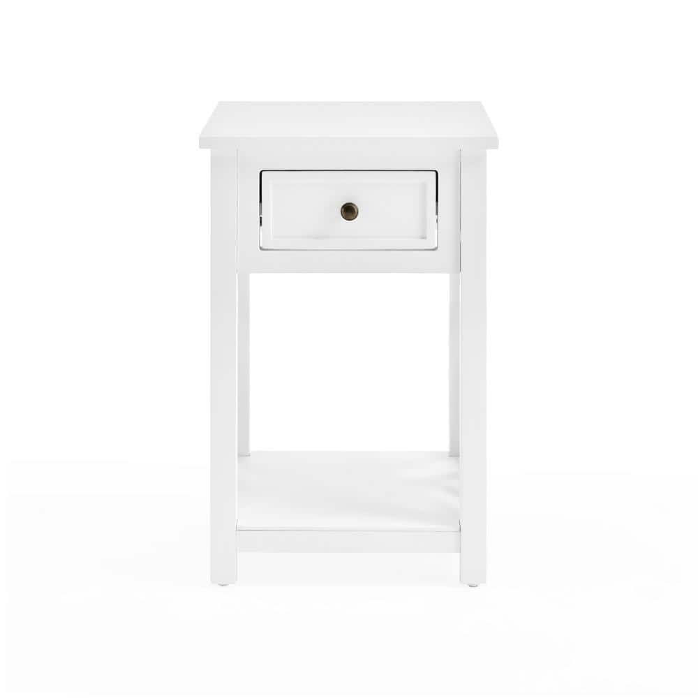 Coventry 15.75'' White Pine End Table with Drawer and Shelf