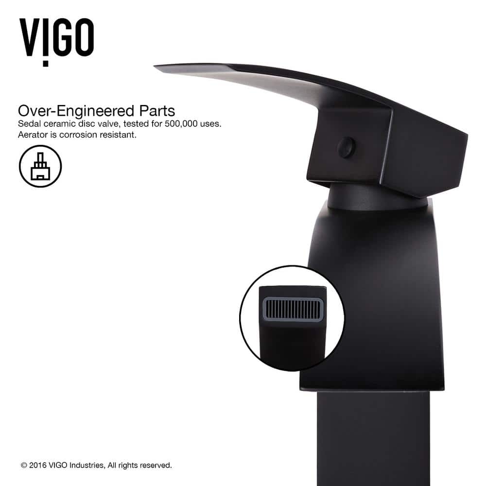 Matte Black Brass Single Hole Vessel Sink Faucet