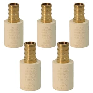 3/4 in. PEX Barb x 1 in. CPVC Lead Free Brass Adapter Pipe Fitting (5-Pack)