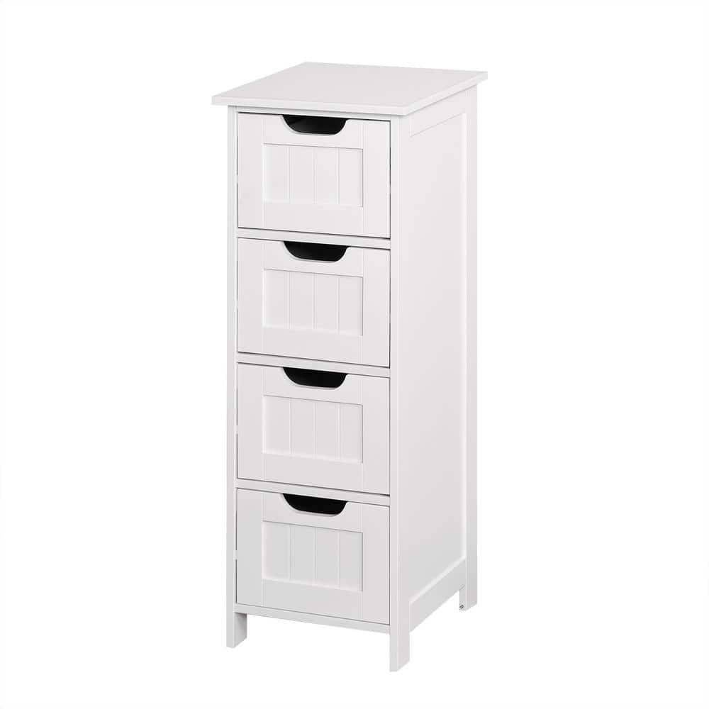 Humphery 11.8'' W x 32.5'' H x 11.8'' D 4-Drawer Free-standing Bathroom  Linen Cabinet, White