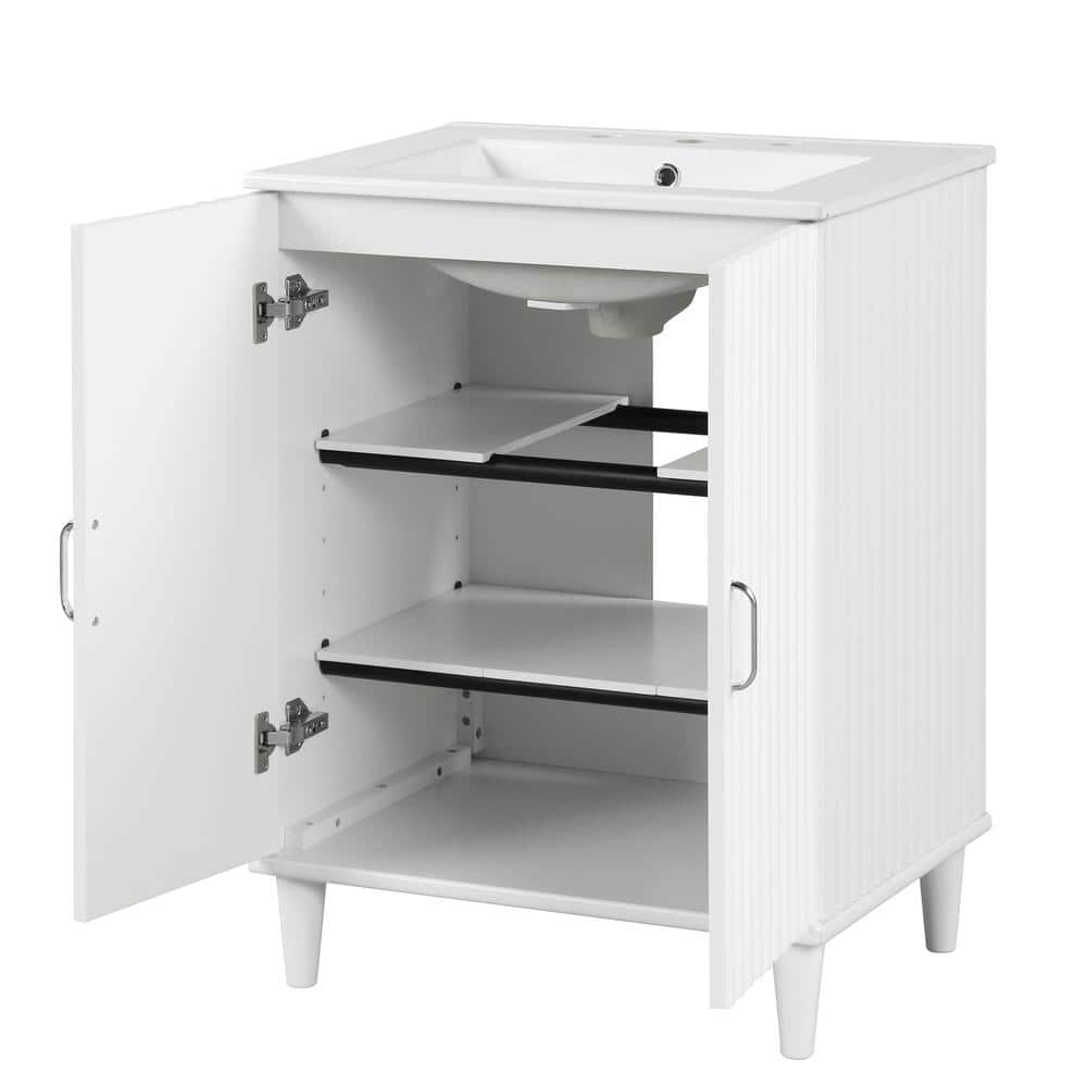 24 in. W. x 18.3 in. D x 33.3 in. H Freestanding Bath Vanity Sink Top Combo