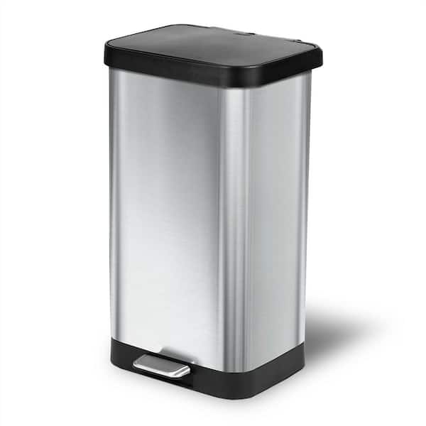 Glad 20 Gal. Stainless Steel Step Can with Antimicrobial Lid