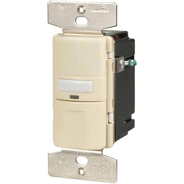Eaton Motion-Activated Vacancy Sensor Wall Switch, Almond