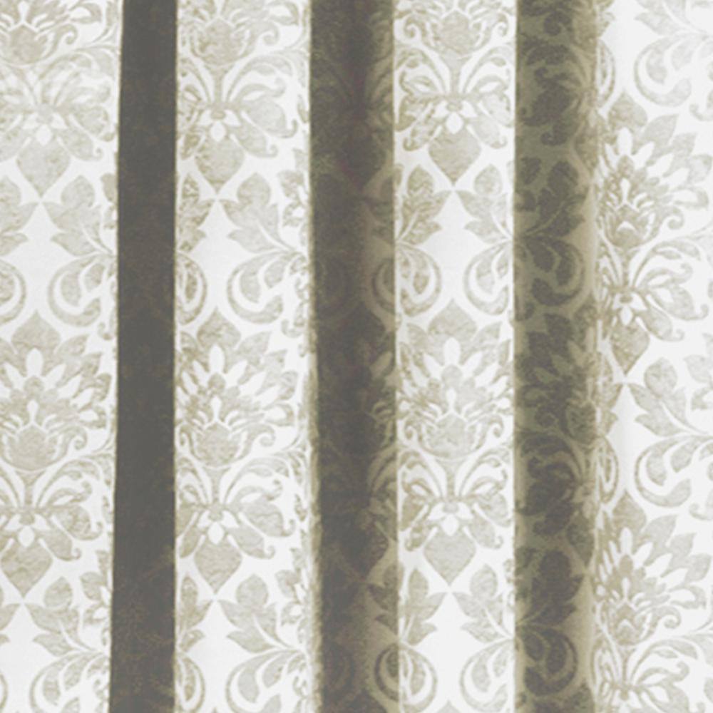 Ivory Ground Length Blackout Damask Drapes