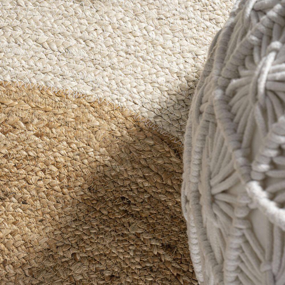 Oceana Cream/Natural Handcrafted Jute 6' Round Area Rug
