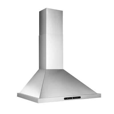 Elite 30-Inch Convertible Wall Mounted Range Hood with light in Stainless Steel with powerful 640 max blower CFM airflow