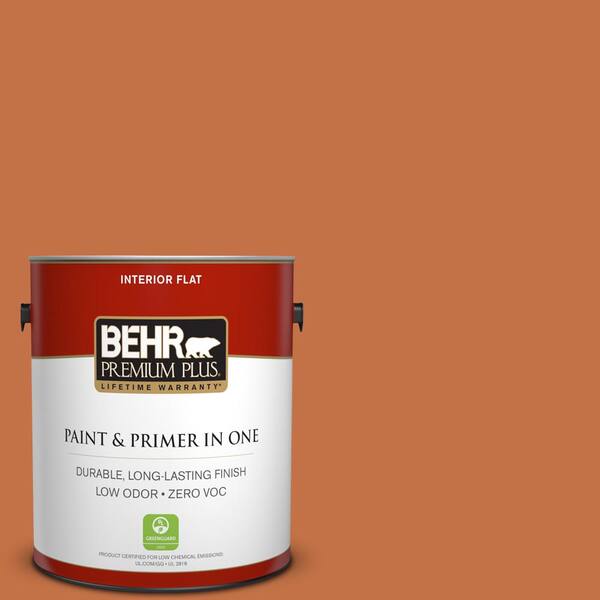 BEHR Premium Plus 1-gal. #M220-7 Jack O Lantern Flat Interior Paint