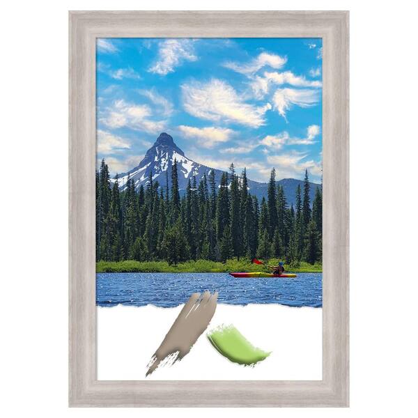 Amanti Art Beachwood Grey Wood Picture Frame Opening Size 24x36 in.
