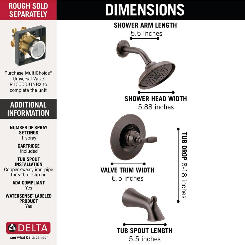 Contemporary Venetian Bronze Rain Showerhead with Pressure-Balancing Valve