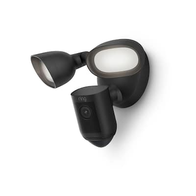 Floodlight Cam Wired Pro - Smart Security Video Camera with 2 LED Lights, Dual Band Wifi, 3D Motion Detection, Black