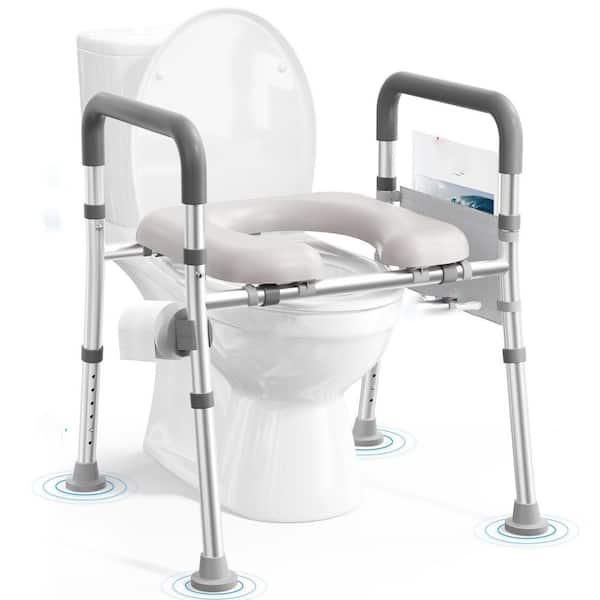 Unbranded Adjustable Height and Width EligibleRaised Toilet Seat w/ Handles 400 lbs. Handicap Elevated Toilet Seat Fits Any Toilet