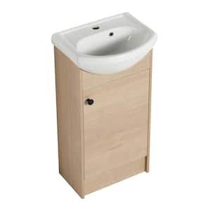 Victoria 18 in. W x 14 in. D x 35 in. H Freestanding Modern Design Single Sink Bath Vanity with Top and Cabinet in Wood