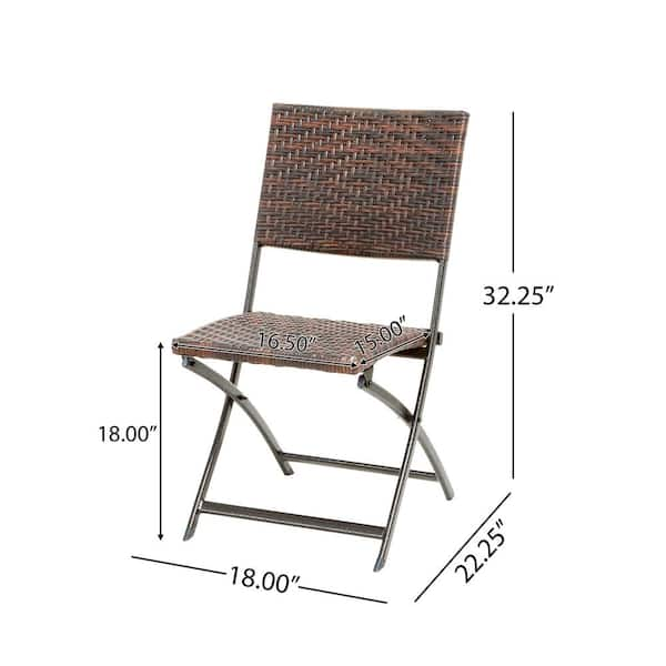 Noble House Samantha Multi Brown Foldable Faux Rattan Outdoor