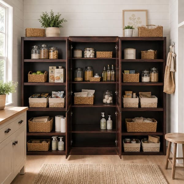 Concepts In Wood 72 in. Cherry Wood 15-shelf Standard Bookcase