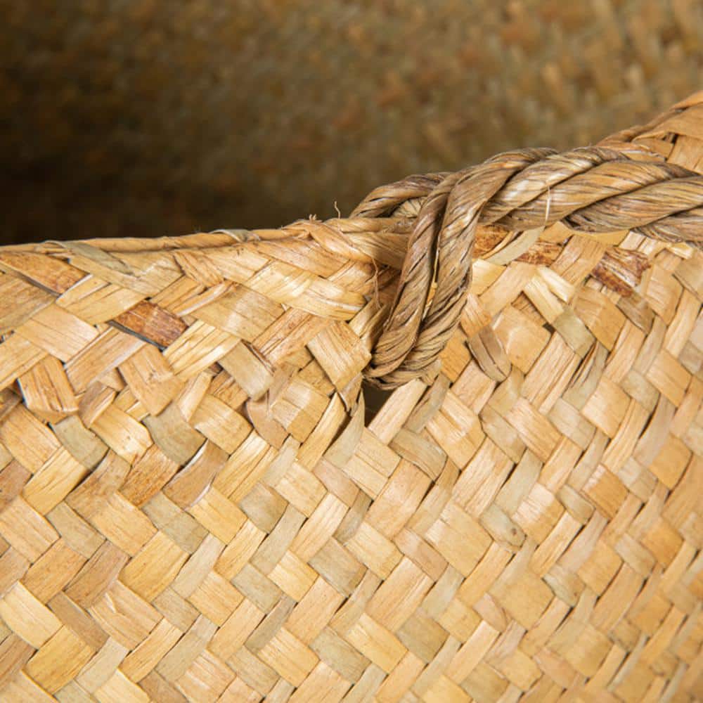 Eco-Friendly Round Seagrass Storage Basket Duo