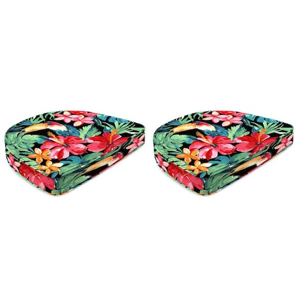 Jordan Manufacturing 18.5 in. L x 17 in. W x 4 in. T Outdoor Seat Cushion in Rani Citrus (2-Pack)
