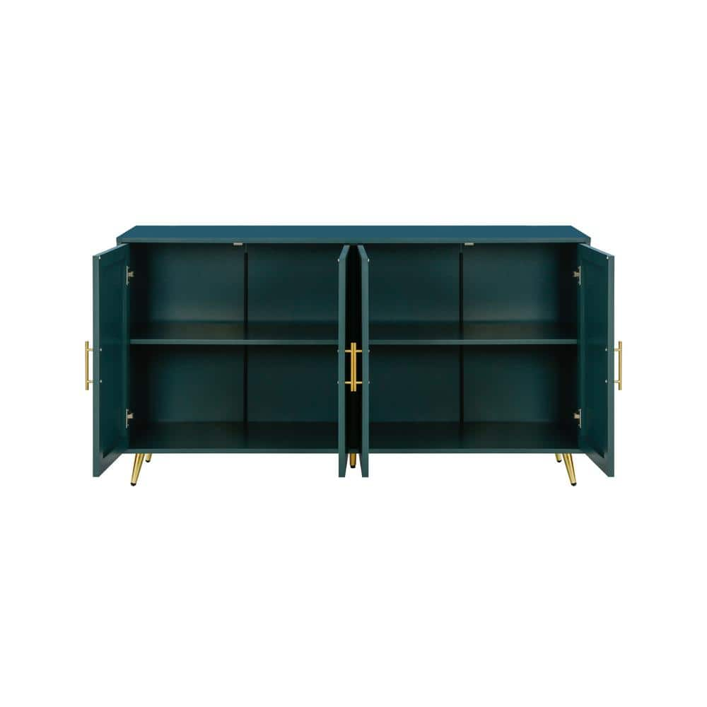 60 in. W x 15.5 in. D x 32.5 in. H Green Linen Cabinet TV Stand With ...