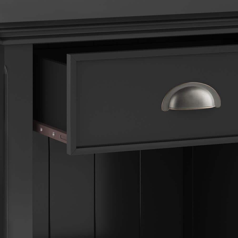 Acadian Black Solid Wood 24" Bedside Nightstand Table